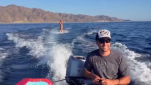 Girl Was Just ,Casually, Waterskiing,Water,ski,skiing,Girl,dolphin,video,sea,