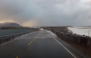 Drive, dangerous, roadway, bridge, Norway, Ocean,