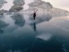 Figure, Skating, Frozen, Lake, mountains, British Columbia, travel, nature