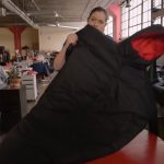 This coat changes into a sleeping bag