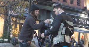 experiment, Money, social, Suits for men, homeless, humanity, truth,