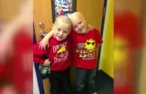Support his Friend, First Grader Shaves his Hair, kids makes an example, best school story in USA