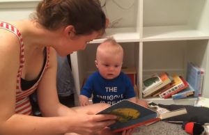 baby, mom, reading a story, emotional reaction, crying, video, heartwarming, bond, tender moments