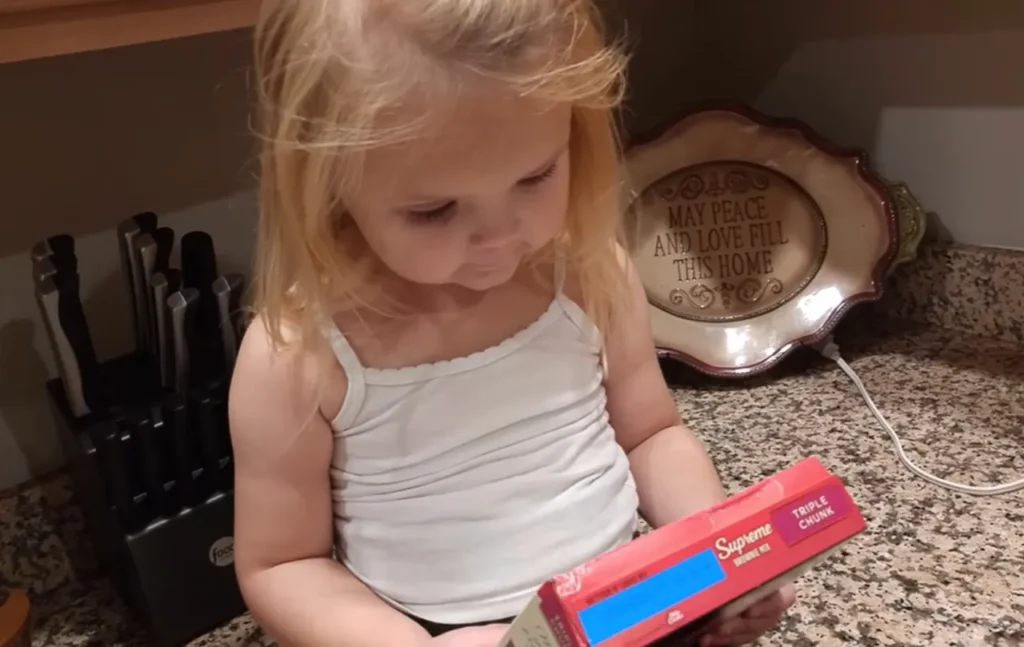 3-year-old guides dad baking, Betty Crocker brownies tutorial, funny brownie baking video, hilarious baking with kids, viral kid baking video, dad and daughter cooking moment, chaotic kitchen adventure, child baking instructions, funny family baking stories, baking with toddlers