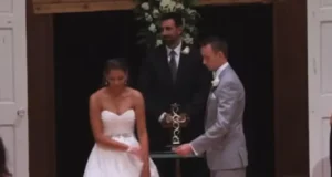 ASL wedding surprise, American Sign Language, bride surprises groom, emotional wedding performance, ASL love story, unique wedding moment