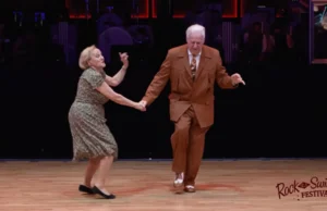 Dietmar & Nellia, Senior dance duo, Rock That Swing Ball 2020, Rockabilly jive, Boogie woogie, Energetic senior dancers, Comedy and dance fusion, Inspirational elderly performers, Ageless agility, Active senior citizens, Swing dance, SNL-style dance skit, Passion for dance at any age, Humor and agility in dance, Unforgettable performance