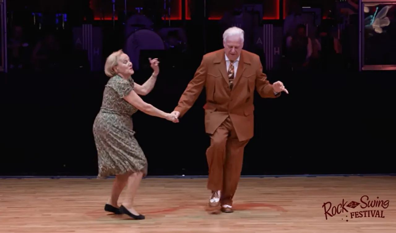 Dietmar & Nellia, Senior dance duo, Rock That Swing Ball 2020, Rockabilly jive, Boogie woogie, Energetic senior dancers, Comedy and dance fusion, Inspirational elderly performers, Ageless agility, Active senior citizens, Swing dance, SNL-style dance skit, Passion for dance at any age, Humor and agility in dance, Unforgettable performance
