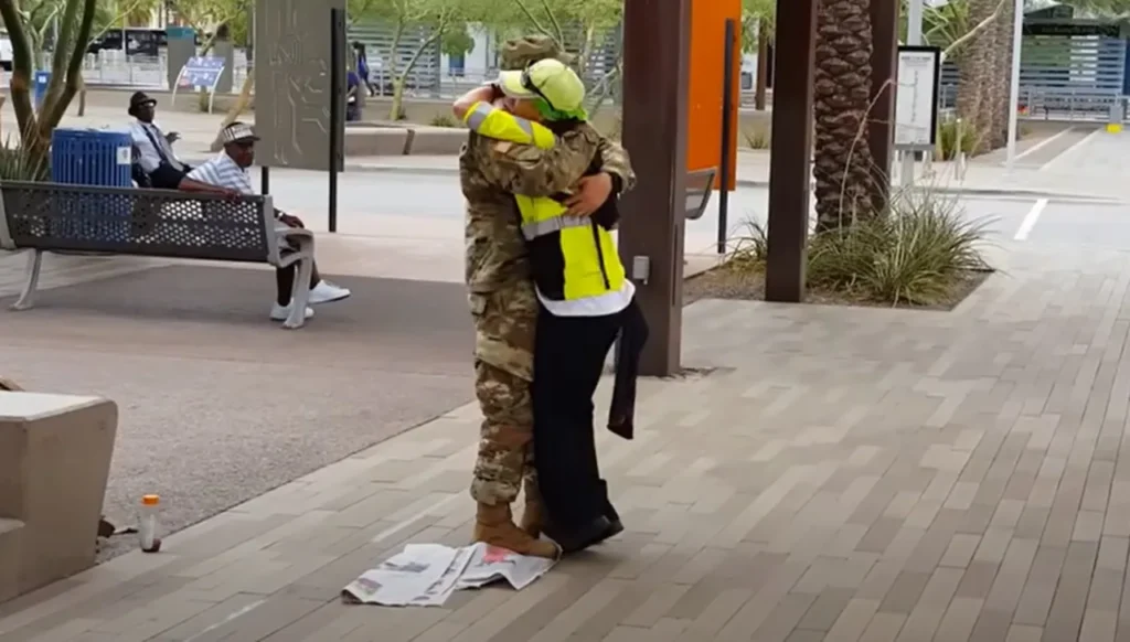 soldier son, Soldier surprises mother at work, Military family reunion, Emotional soldier homecoming, Soldier homecoming surprise, Family military reunion video, Reunion after deployment, Heartwarming soldier reunion, Military sacrifice and love, Surprise homecoming videos, Joy of military homecoming