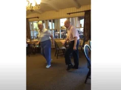 Elderly Couple Dances, Dance like no one’s watching story, Inspiring senior couple dancing, Spontaneous dance in a restaurant, Grandparents dancing viral video, Age is just a number dancing video, Viral senior couple dance performance, Feel-good viral dance video, Spontaneous fun elderly couple, Inspirational moments senior couple