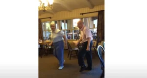 Elderly Couple Dances, Dance like no one’s watching story, Inspiring senior couple dancing, Spontaneous dance in a restaurant, Grandparents dancing viral video, Age is just a number dancing video, Viral senior couple dance performance, Feel-good viral dance video, Spontaneous fun elderly couple, Inspirational moments senior couple