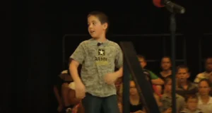 Soldier surprises son, Emotional military reunion, School surprise event, Military family reunion, Surprise homecoming, Mason Elementary End of Year, Staff Sgt. Luis Bratic, Father-son reunion, 11 months apart, Tearful reunion