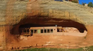 cliff house utah, unique home utah, off grid living utah, montezuma canyon utah homes, utah cliffside property, auction property utah, solar powered homes utah, unique real estate utah, secluded homes utah, canyon view property utah