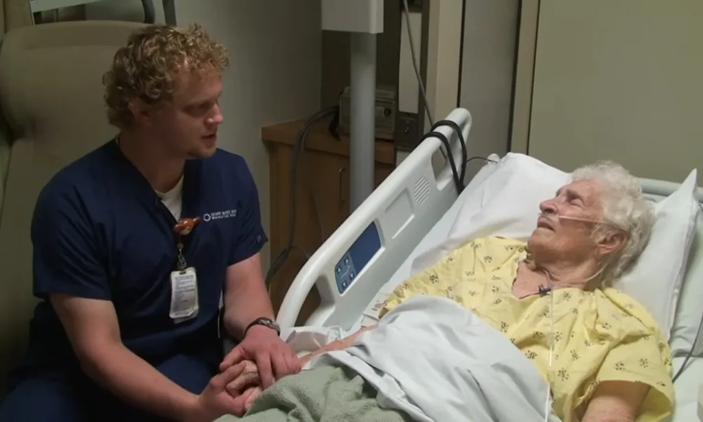 Singing Nurse Valencia Hospital, Jared the Singing Nurse, Music therapy in hospitals, Hospice care with music, Healing power of music, Nurse uses singing for care, Emotional support through music, Holistic patient care, Compassionate nursing with music, Music and patient well-being