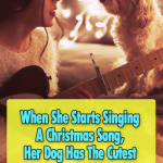 Adorable reaction for a Christmas song