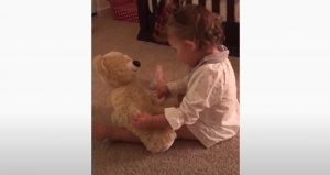 unique teddy bear, teddy bear with voice, dad's voice, adorable, sweet family, best story, speaking teddy bear,