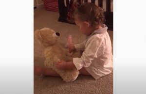 unique teddy bear, teddy bear with voice, dad's voice, adorable, sweet family, best story, speaking teddy bear,