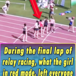 During the final lap of relay racing, what the girl in red made, left everyone in incredulity!
