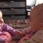A mother puts her two children to sleep and then takes her phone to record