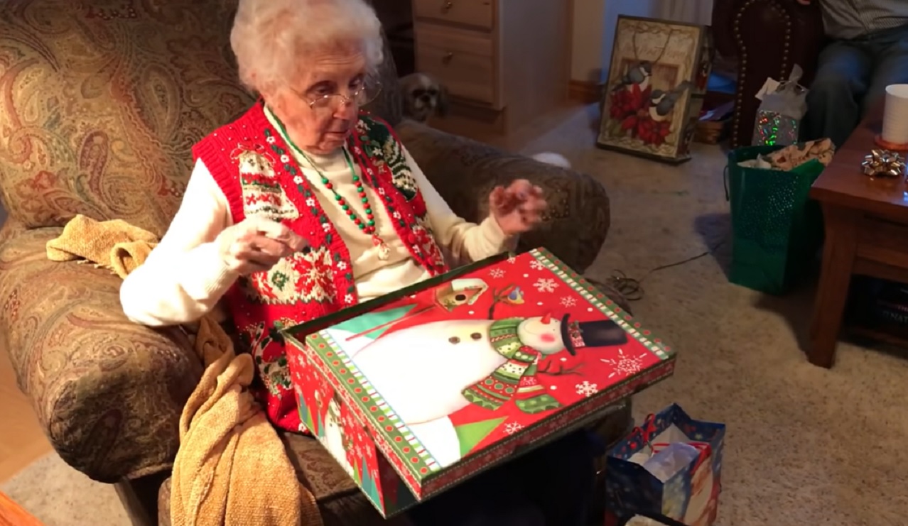 Grandma, gift, Christmas, adorable, cat, box, Christmas Gift,
