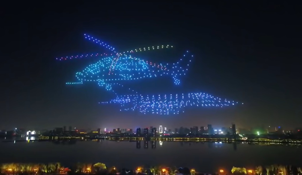 drone, drones, air show, China, spectacle,