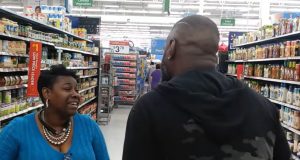 wallmart store, song, duet, voices, beautiful, strangers, visitors,