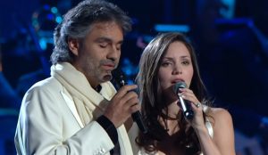 Andrea Bocelli, Katharine Mcphee, performance, duet, rendition, legendary,