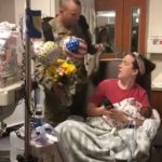 soldier surprises wife at hospital