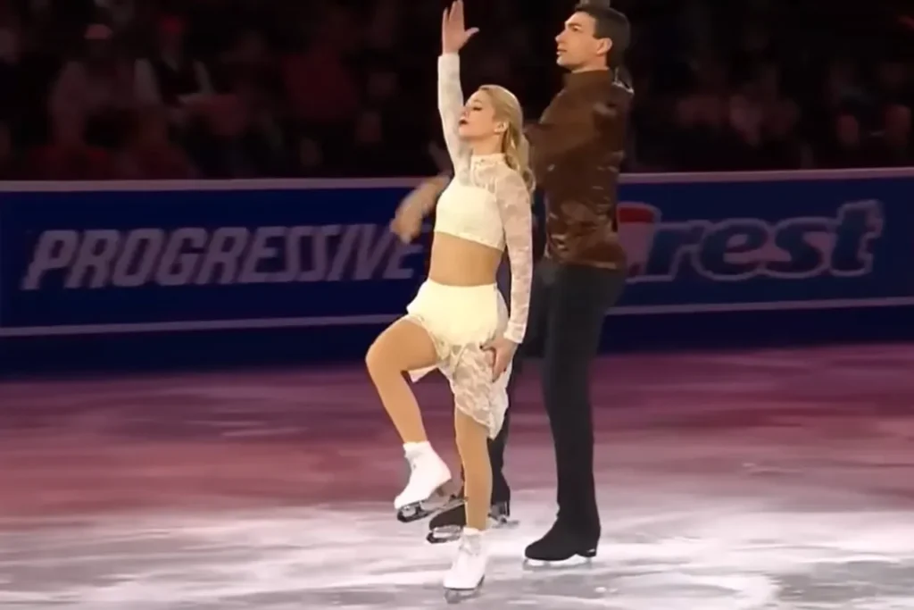 Couple skating performance, Romantic skating routine, Alexa Scimeca Knierim and Chris Knierim, My Heart Will Go On skating routine, Emotional skating performance, Pair skating chemistry, Skating technical skill, Figure skating couples, Olympic skaters Knierim, Artistic figure skating routine.