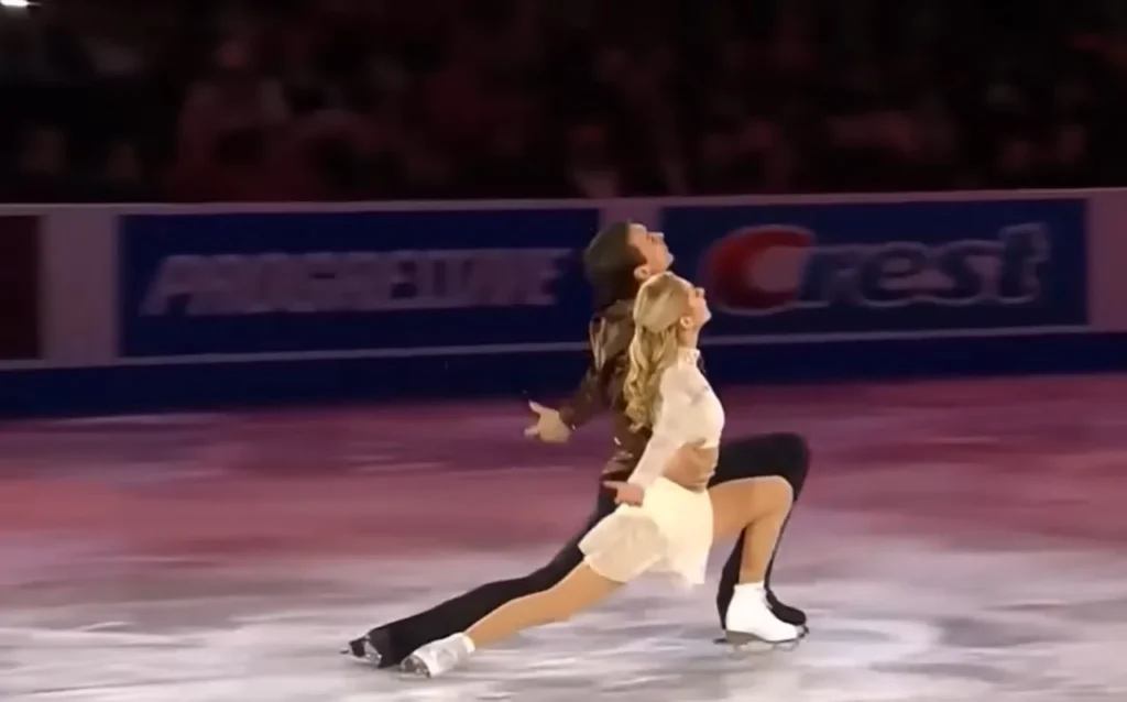 Couple skating performance, Romantic skating routine, Alexa Scimeca Knierim and Chris Knierim, My Heart Will Go On skating routine, Emotional skating performance, Pair skating chemistry, Skating technical skill, Figure skating couples, Olympic skaters Knierim, Artistic figure skating routine.