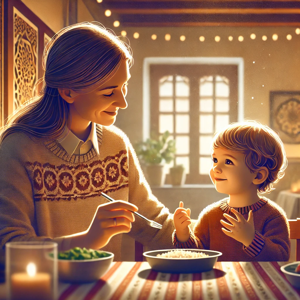 Mother teaching positive discipline techniques for toddlers, Toddler responding to positive reinforcement