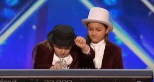 Elias and Zion, incredible piano skills, America's Got Talent 2016, twin brothers, musical prodigies, classical music, Simon Cowell, child prodigies, stage presence, humor, long blonde hair, Judge Cuts, The Ellen DeGeneres Show, talent discovery, versatile performers
