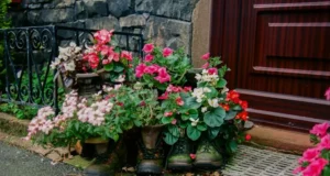landscape design, homemade decorations, DIY garden ideas, repurposing old items, family creativity, eco-friendly projects, garden decor, upcycling, creative crafts, outdoor design