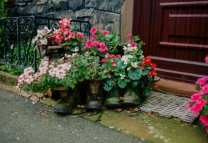 landscape design, homemade decorations, DIY garden ideas, repurposing old items, family creativity, eco-friendly projects, garden decor, upcycling, creative crafts, outdoor design