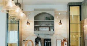 IKEA hack, Havsta, built-in storage, coffee bar, DIY project, home improvement, storage solution, cabinet makeover, floating shelves, pole wrap