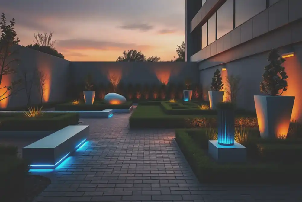 led light in the garden