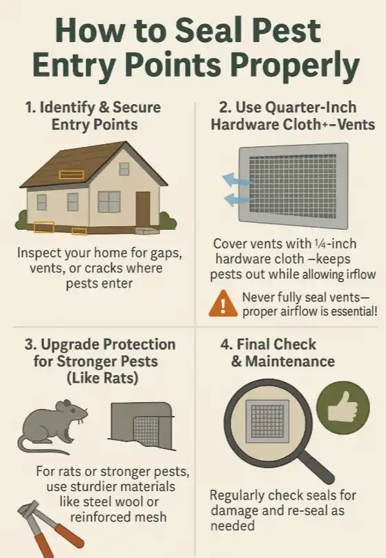 What materials work best for sealing pest entry points?
