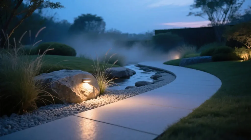 landscape lighting, outdoor lighting, home improvement, curb appeal, garden lights, LED lights, DIY project, home exterior, path lighting, well lights