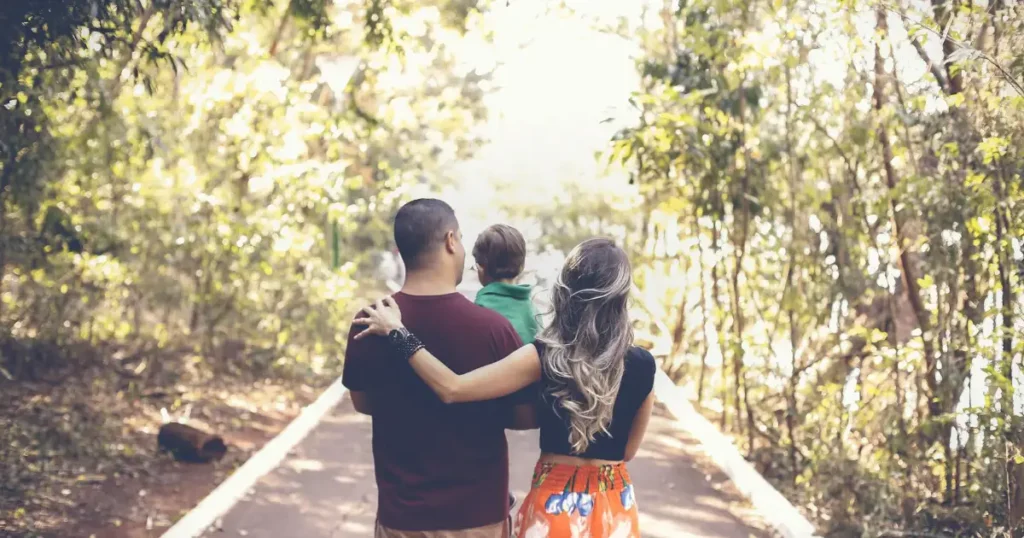 Positive Parenting Checklist, A family enjoying a leisurely walk