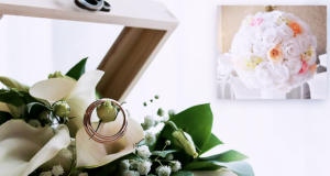 Pin featuring budget-friendly DIY wedding decor ideas that look elegant and expensive, including centerpieces, greenery, floral hoops, candlelight, and affordable wedding styling inspiration.