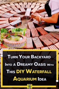 garden transformation, DIY waterfall aquarium, backyard oasis, fish pond ideas, garden makeover