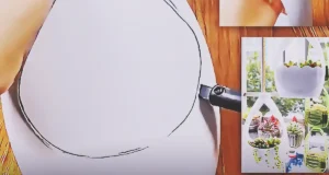 A DIY hanging planter made from a recycled plastic bottle, designed for small-space gardening and mini green decor. The planter is suspended with rope and styled as an easy upcycled garden idea for balconies or indoor corners.