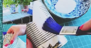 A DIY upcycle craft showing how an old tin can can be transformed into beautiful decorative home decor.