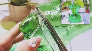 A DIY craft idea showing empty plastic bottles being reused for creative handmade decor and recycled craft projects.