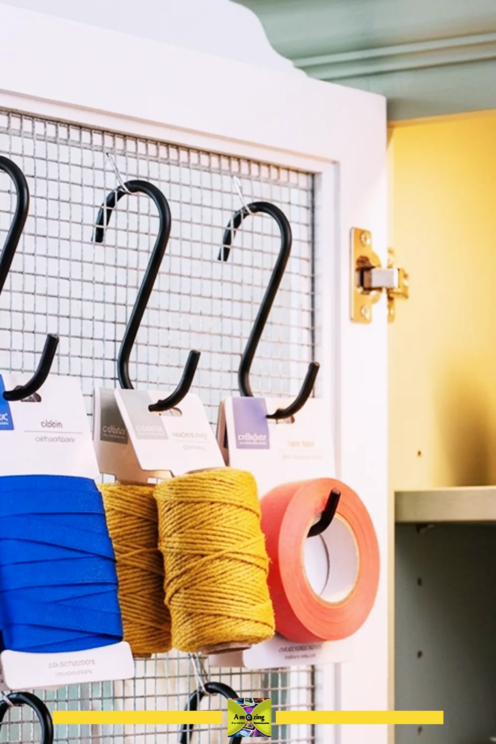 Organized Cabinet Interior Door Rack for Craft Supplies